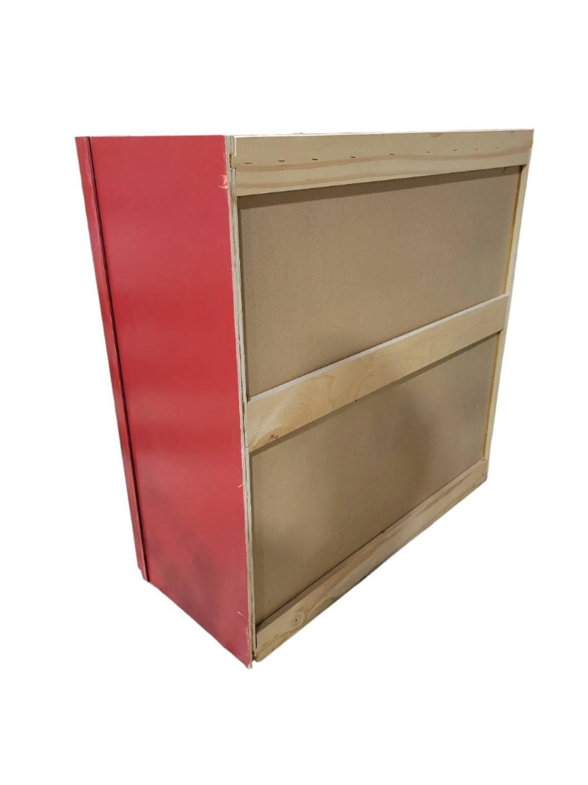 Red Double-Door Wall Cabinet with Matching Knee Braces – 29 ¾" W x 12" D x 30" T