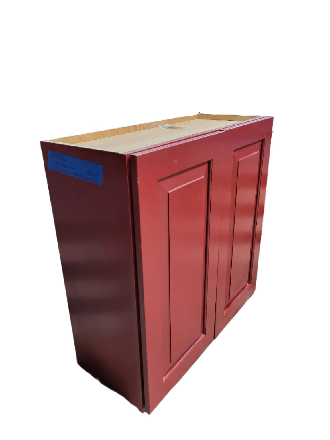 Red Double-Door Wall Cabinet with Matching Knee Braces – 29 ¾" W x 12" D x 30" T