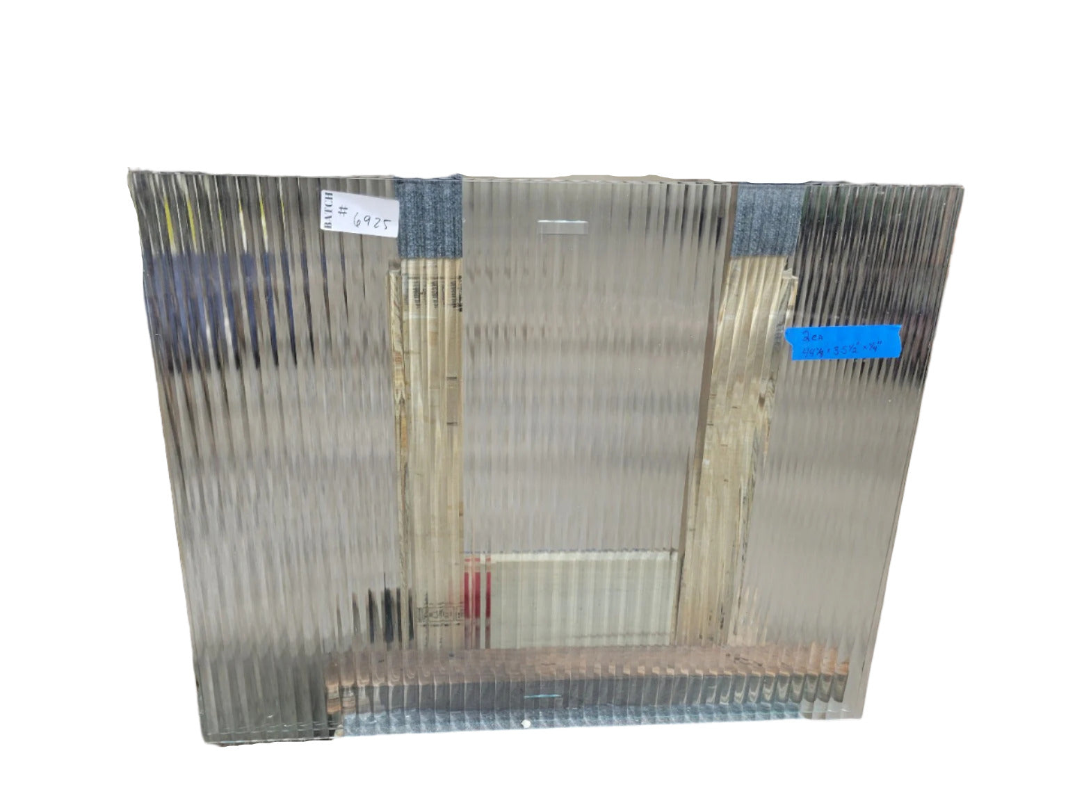 Set of 2 Fluted Glass Panels – 44 ⅛" x 35 ½" x ¼"