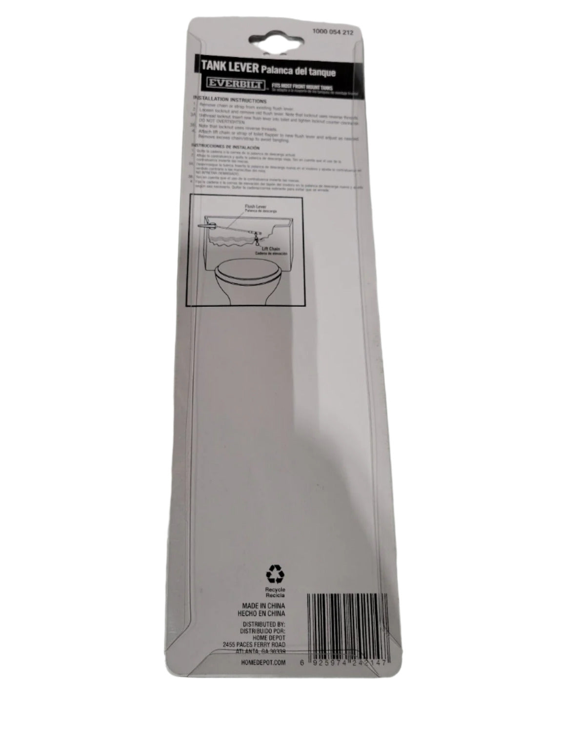 Everbilt Chrome Tank Lever – Front Mount Toilet Flush Handle