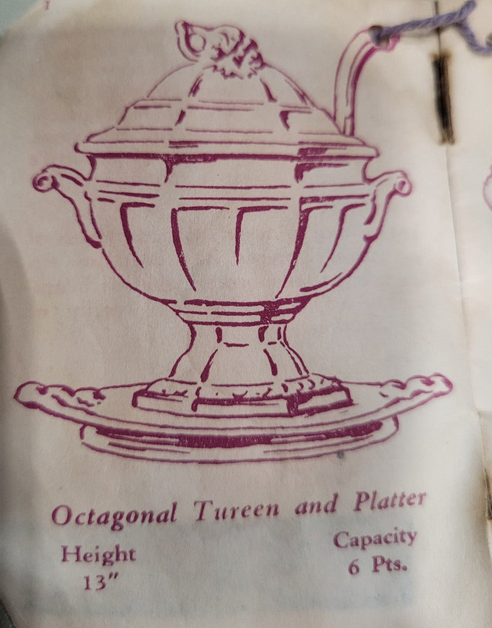 Vintage Red Cliff Ironstone Tureen with Octagonal Platter – White Glaze, 3-Piece Set