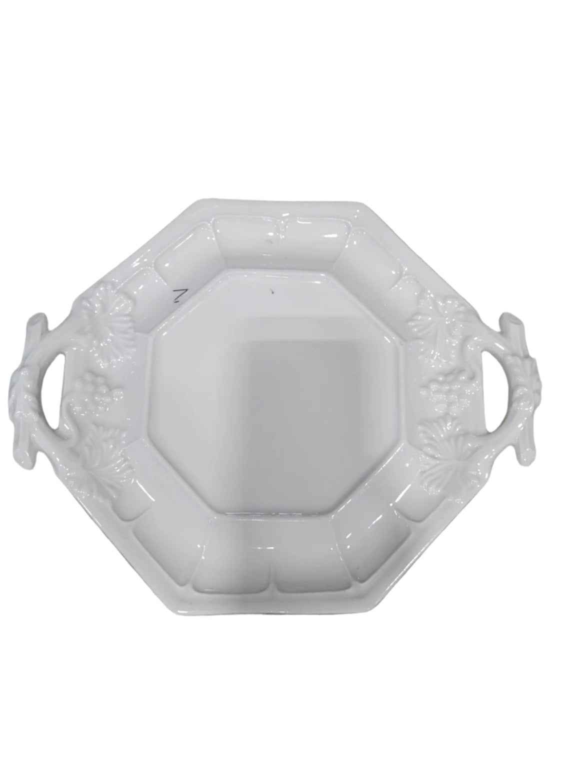 Vintage Red Cliff Ironstone Tureen with Octagonal Platter – White Glaze, 3-Piece Set