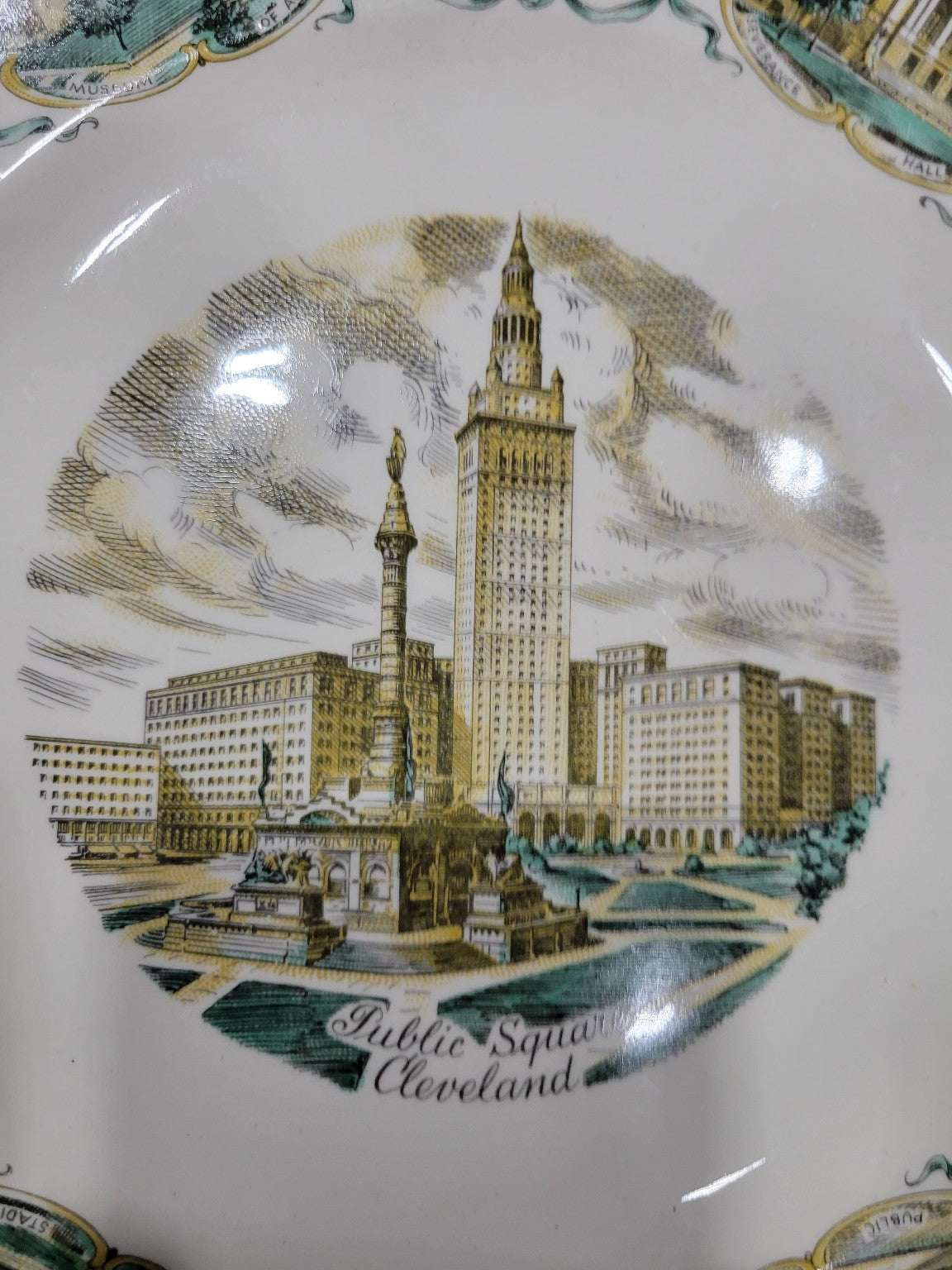 Vintage Souvenir Plate – Public Square, Cleveland by Imperial China “The City of Champions”