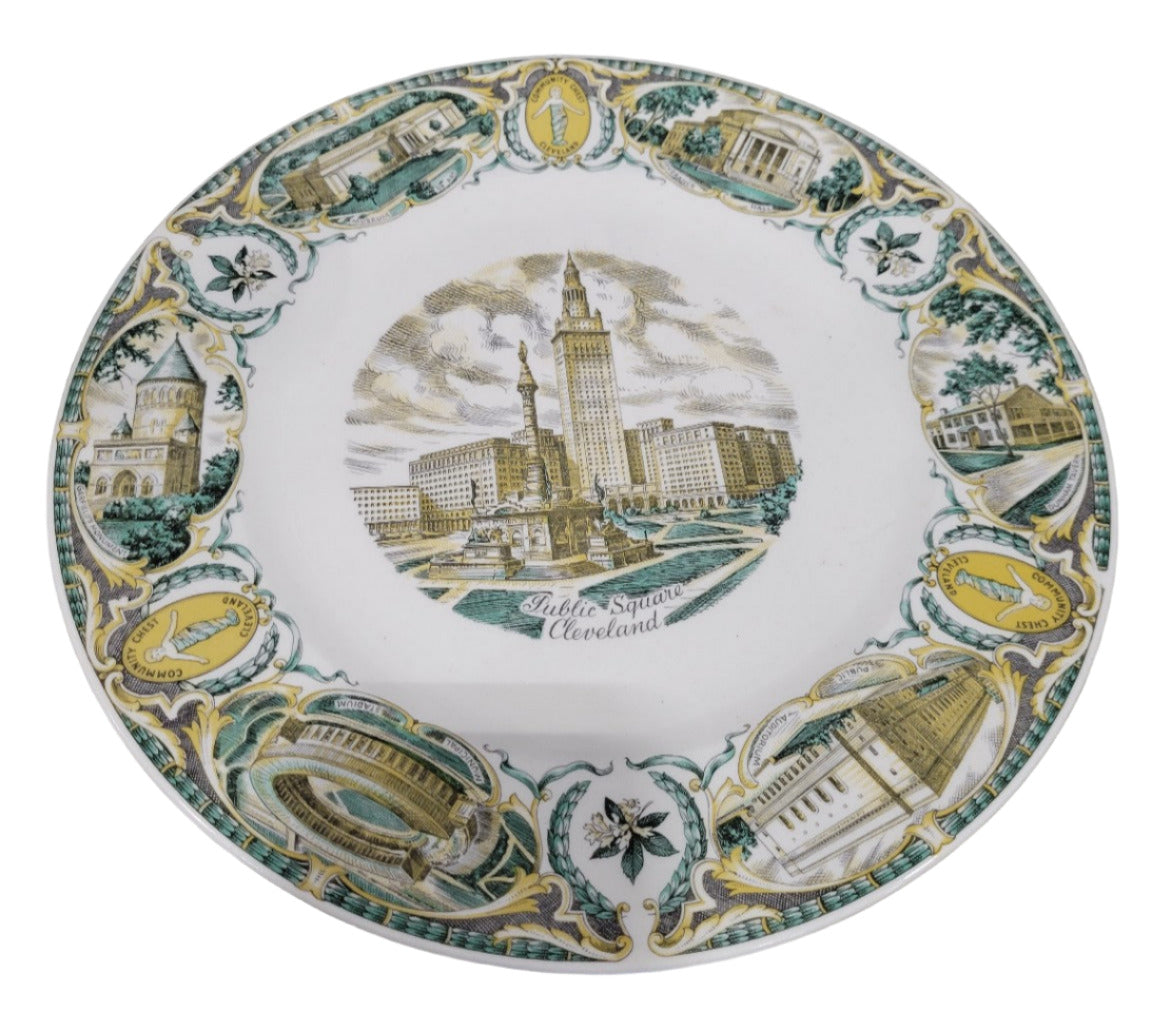 Vintage Souvenir Plate – Public Square, Cleveland by Imperial China “The City of Champions”