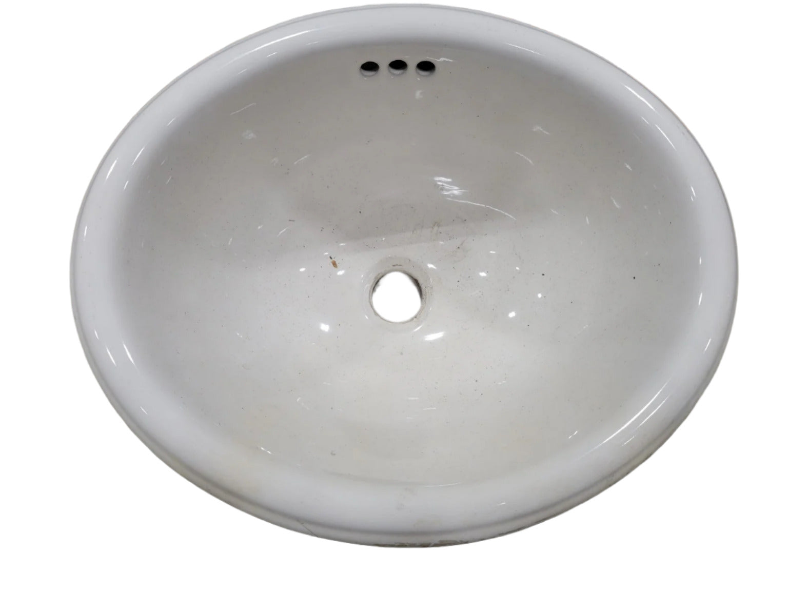 Antique Porcelain Drop-In Sink Basin & Pink Virginia Marble Stone Vanity Top