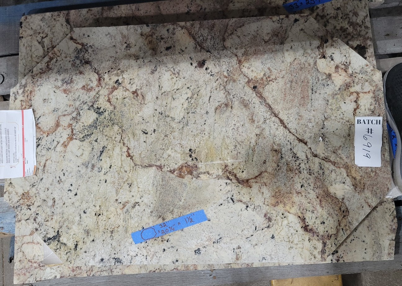 Reclaimed Polished Granite Remnant Lot - 2 pieces