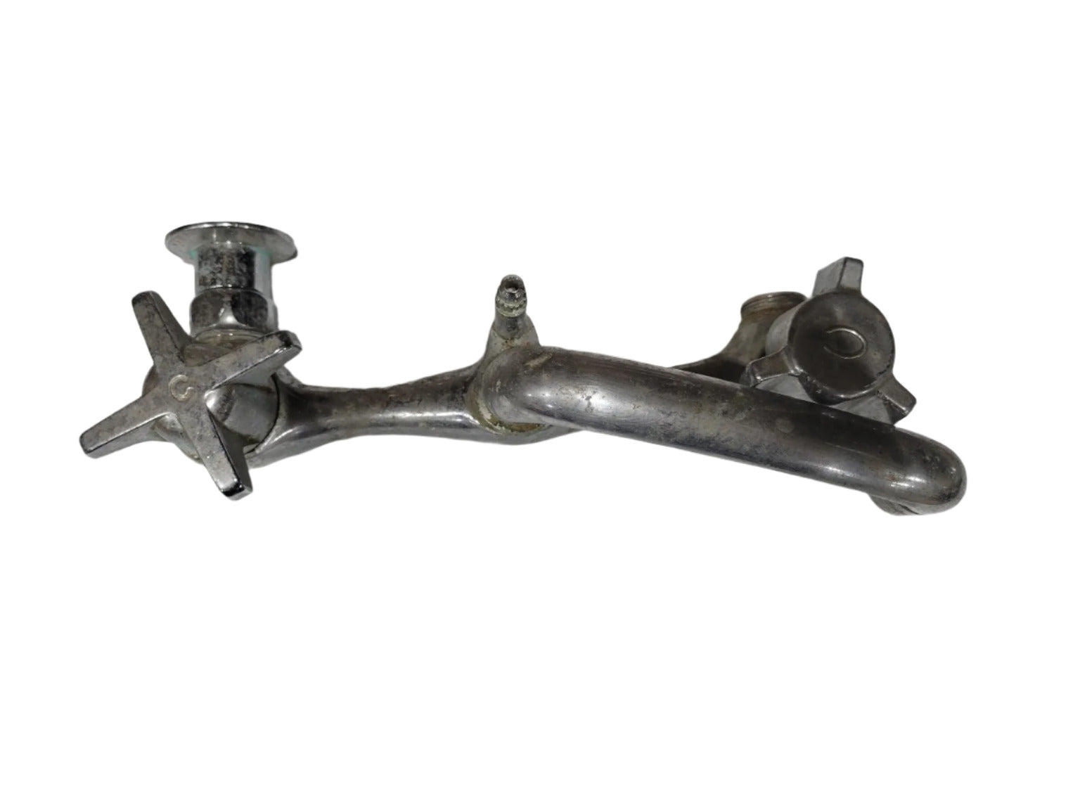 Vintage Dual-Handle Wall-Mount Faucet – 8" Spread with Swivel Spout