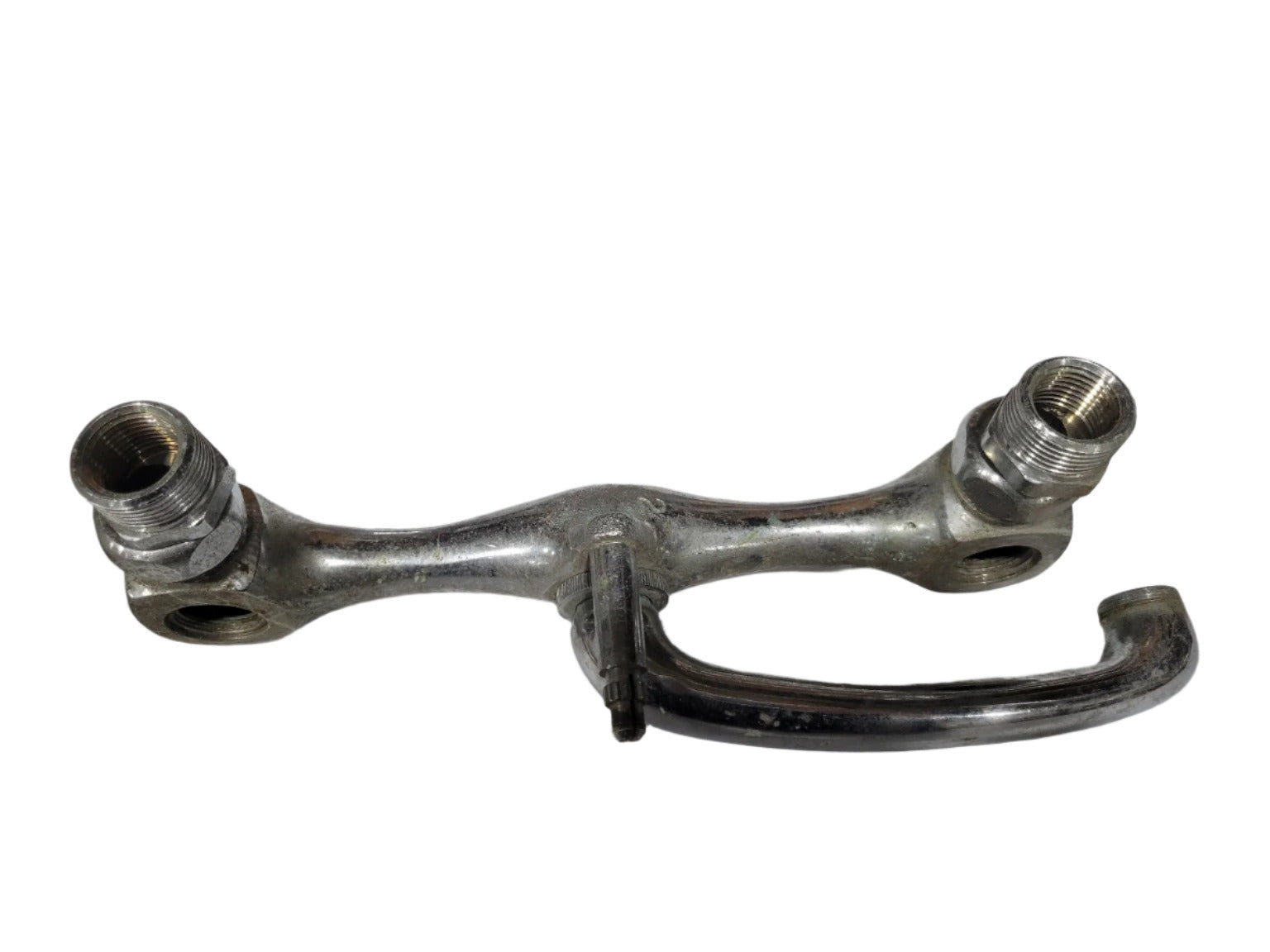 Vintage Wall-Mount Faucet Body with Curved Swivel Spout – 8" Spread