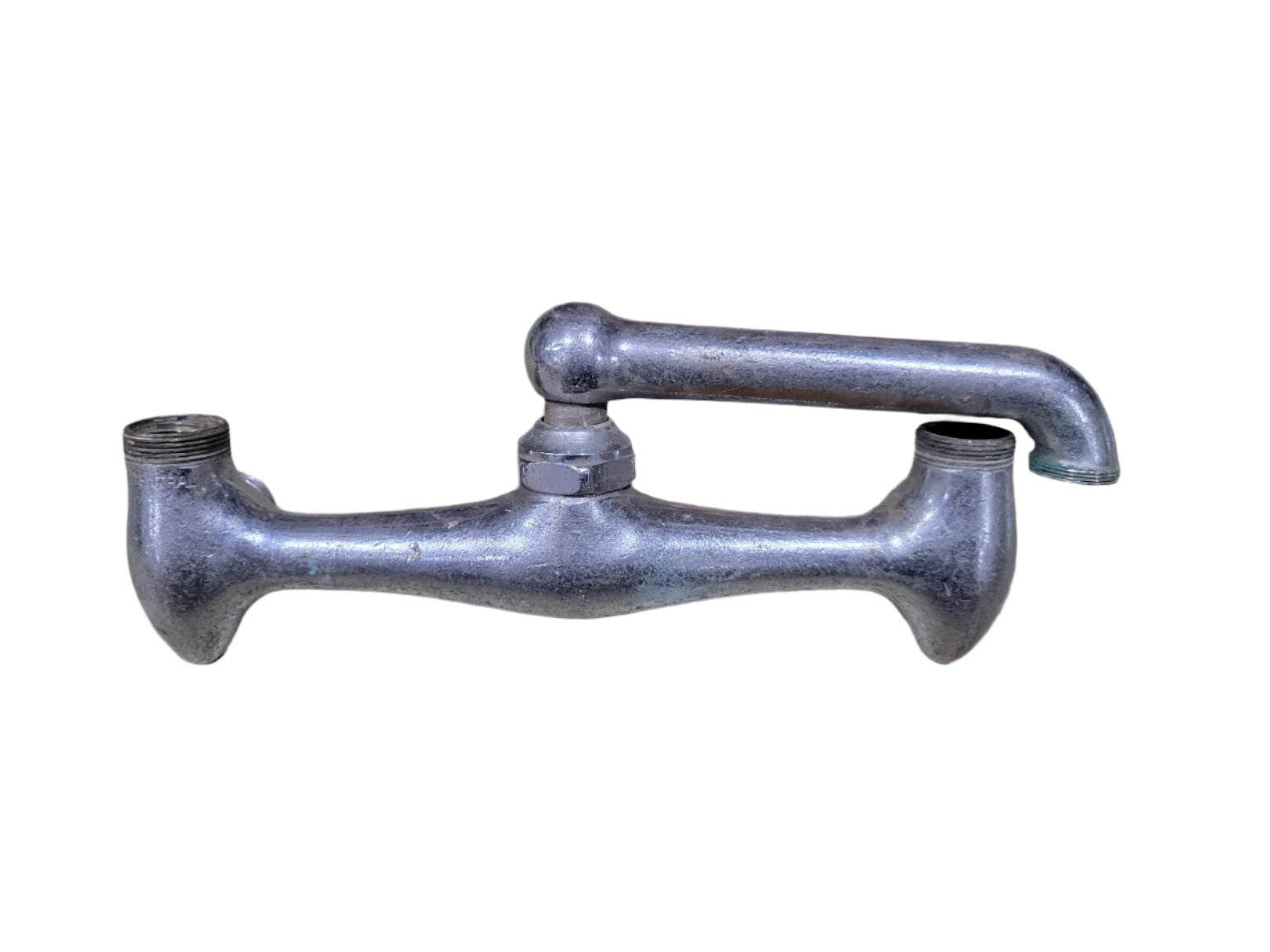 Vintage Wall-Mount Utility Faucet with Swivel Spout – 8" Spread