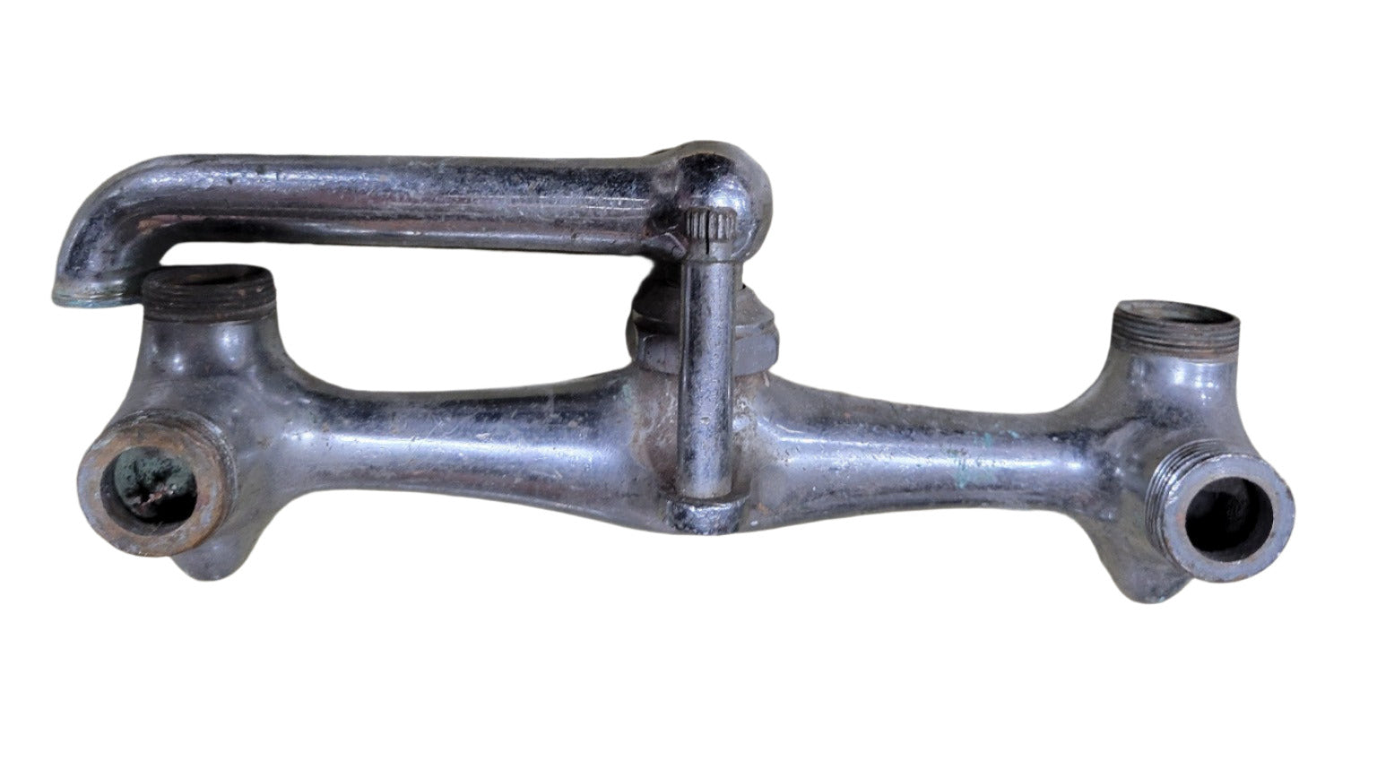 Vintage Wall-Mount Utility Faucet with Swivel Spout – 8" Spread