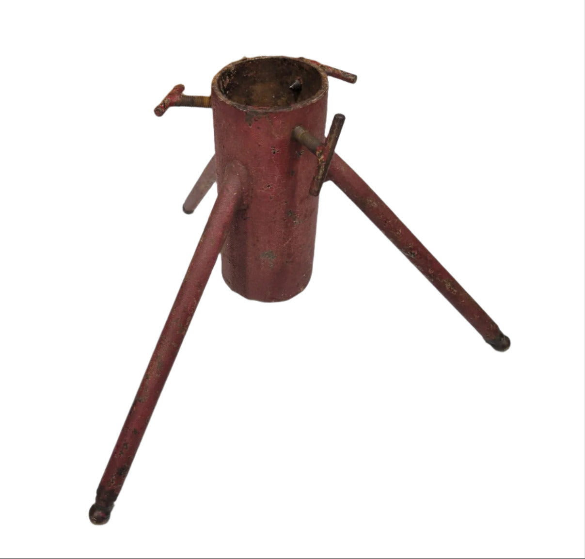 Vintage Cast Iron Christmas Tree Stand – Red Tripod Base
