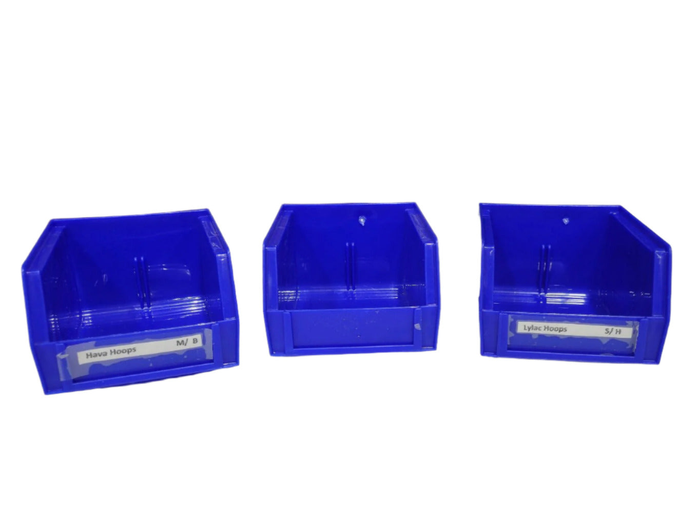 Lot of Approximately 30 Blue Plastic Storage Bins – Lewis Bins+