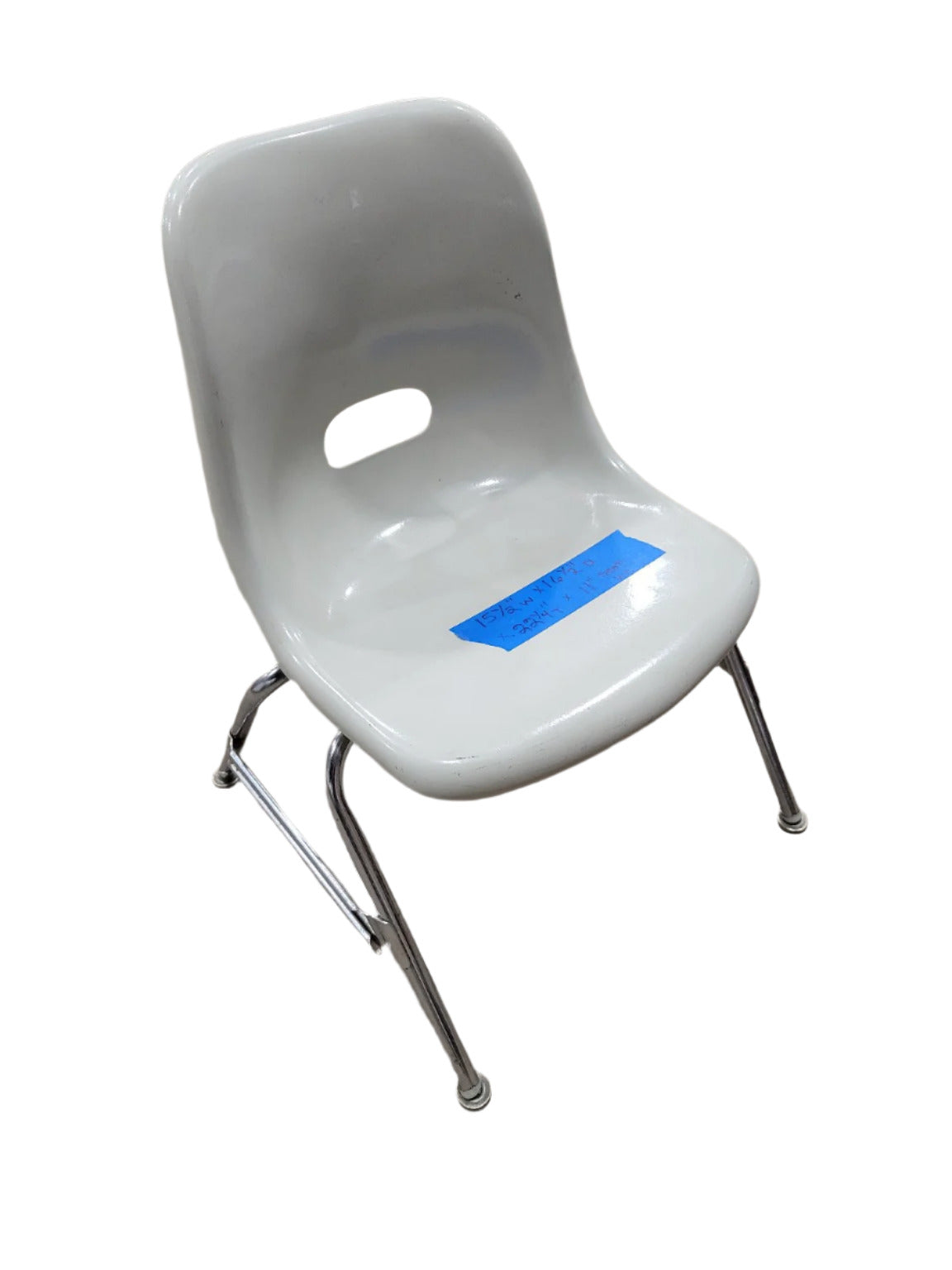 Vintage Grey Plastic School Chair – Chrome Legs