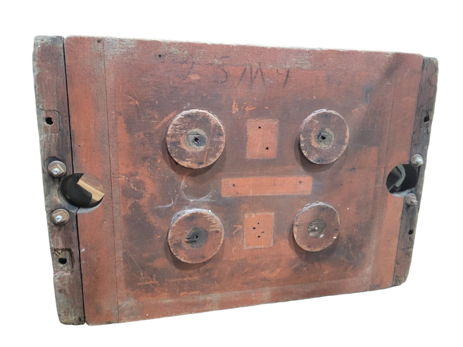 Vintage Wooden Industrial Foundry Mold – 4-Part Cast Pattern