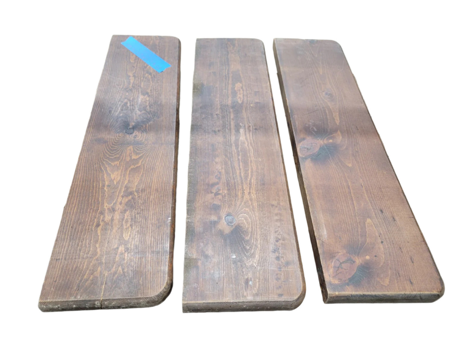 Set of 3 Vintage Pine Boards – Rounded Edge Salvage Wood