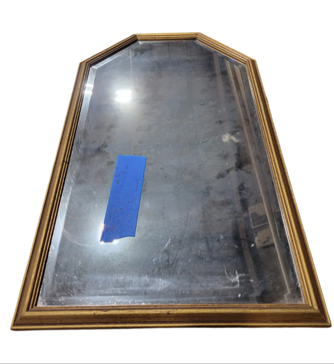 Vintage Arched Wall Mirror – Gold Trim Frame