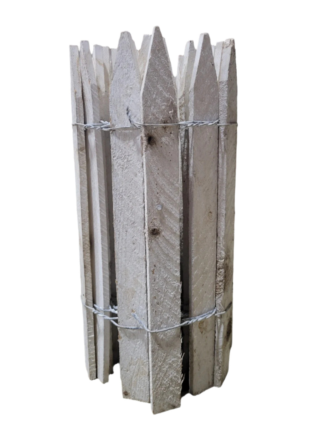 Whitewashed Wood Picket Garden Edging – 10' Roll