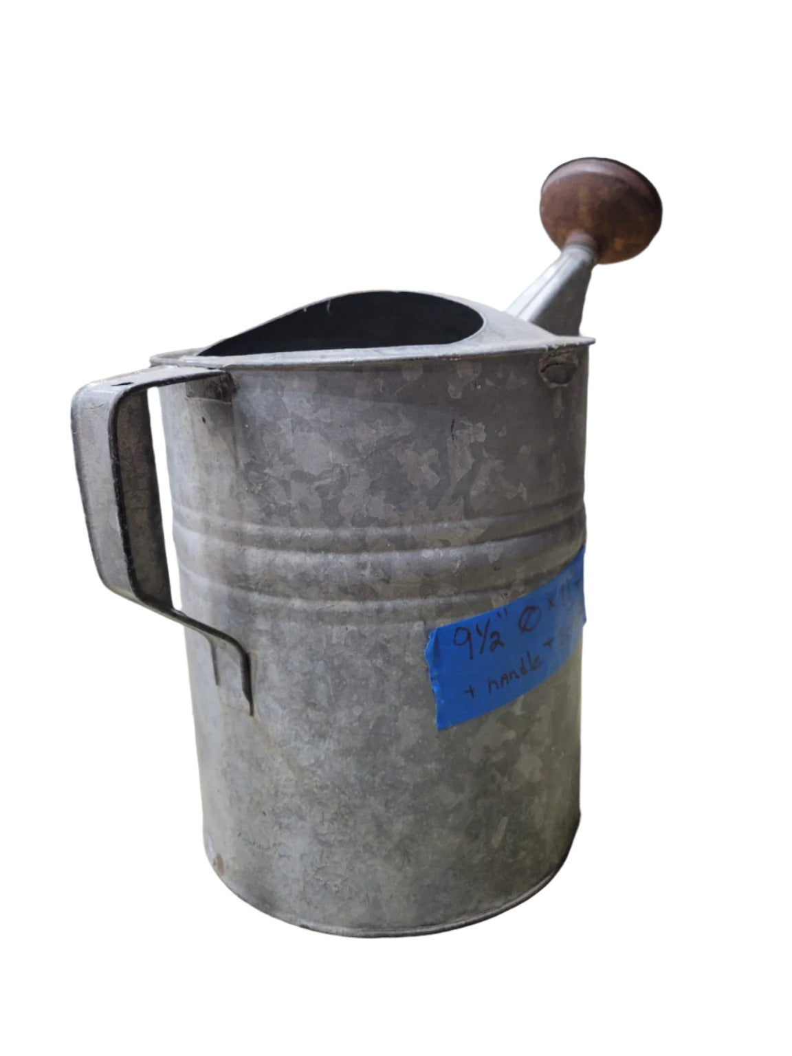 Vintage Galvanized Watering Can with Side Handle and Spout