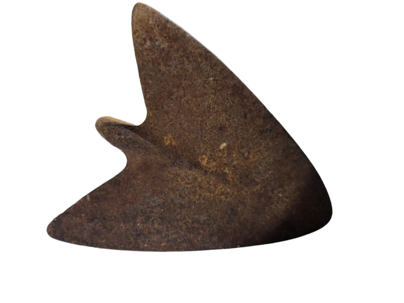 Antique Cast Iron & Wood Long-Handled Hoe – Triangular Blade