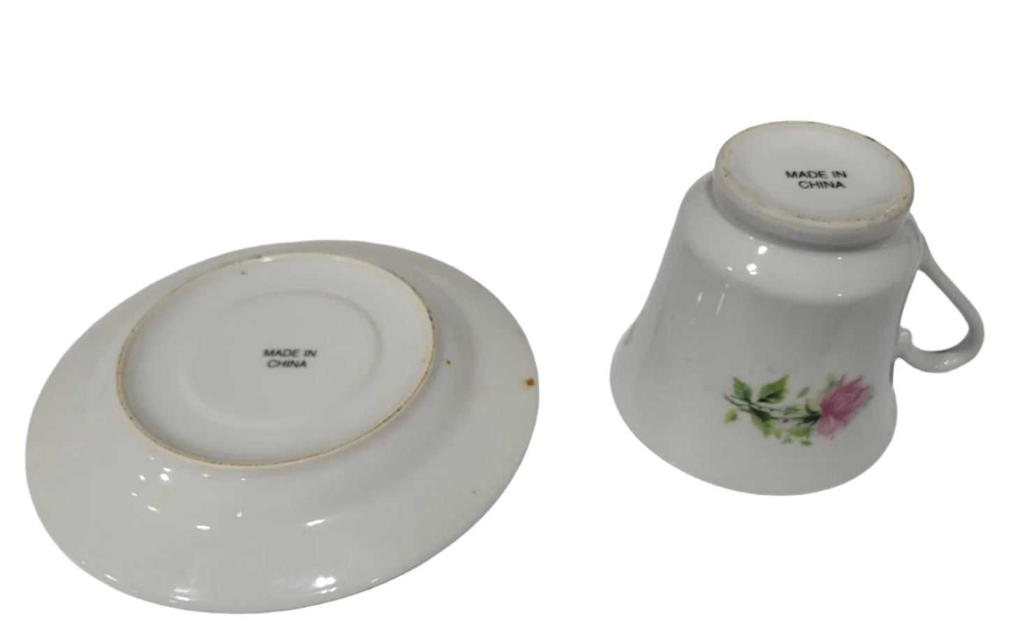 Made in China Porcelain Tea Cup and Saucer Set – Pink Rose Pattern