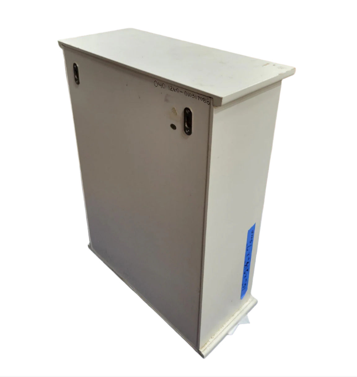 Wall Mount Cabinet with Textured Glass Door – White Finish