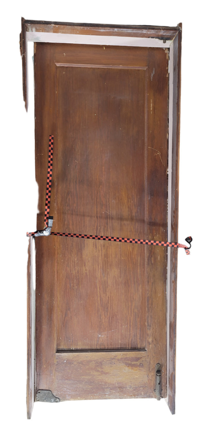 Antique Wood Swing Door with Bommer Floor Hinge – 32" x 84"