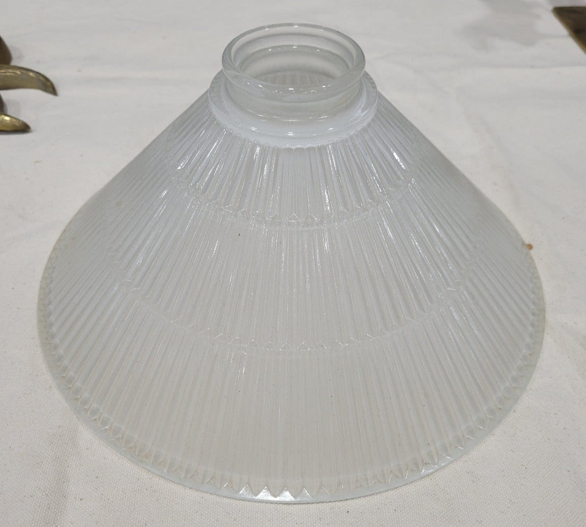 1961 Lancaster Ribbed Glass Shade – Industrial Cone Design