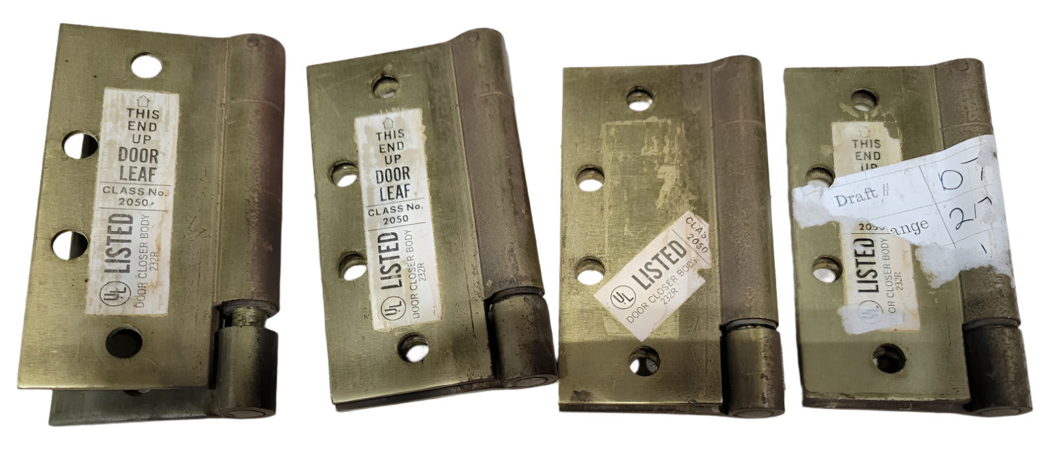 Stanley Brass Spring Hinges – UL Listed Left Handed 4½" (Price Per Each)