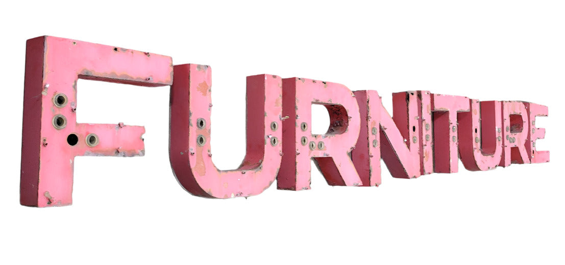 Vintage Red Channel Letters – “FURNITURE” Signage