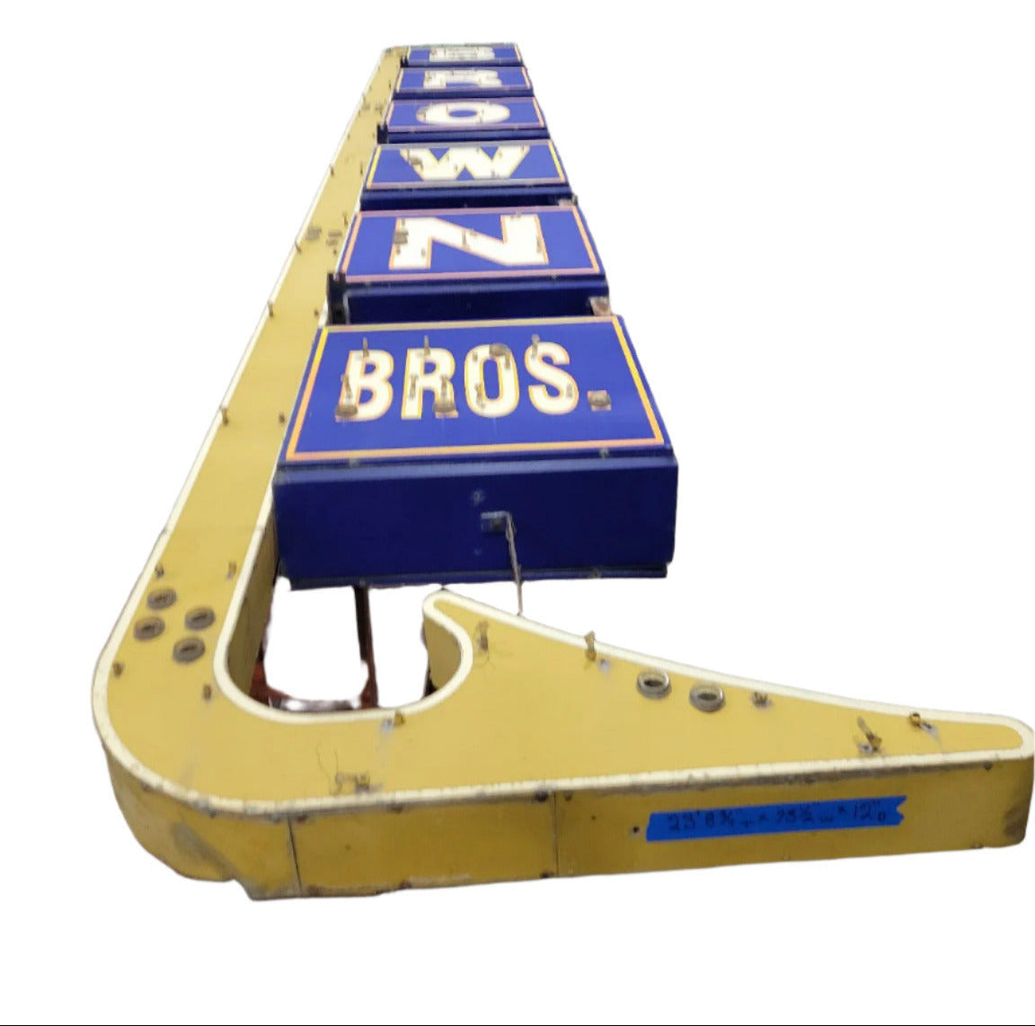 Vintage Double-Sided Lightbox Arrow Sign – “BROWN BROS.”