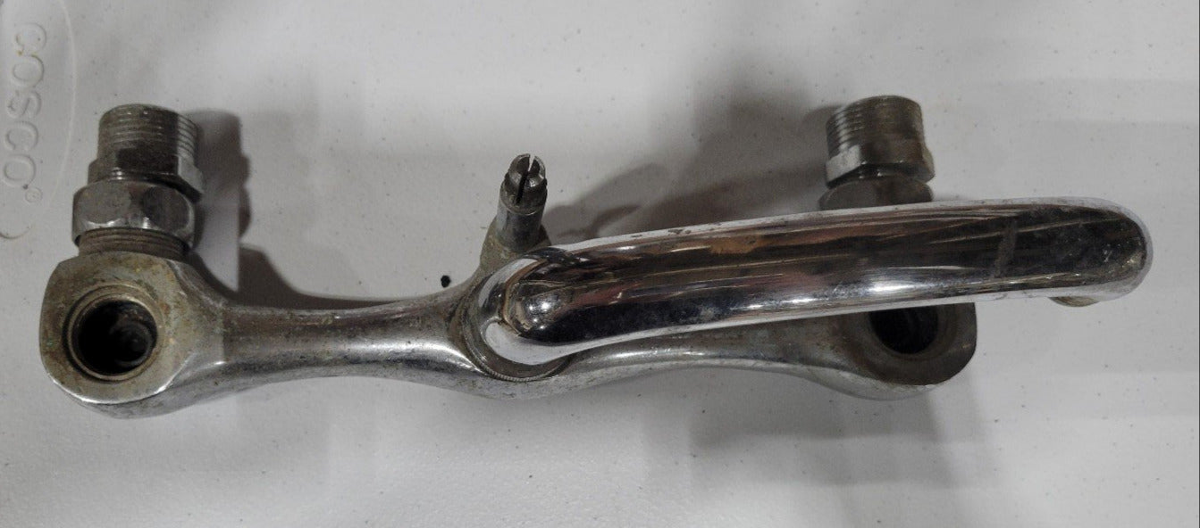 Vintage Wall-Mount Faucet Body with Curved Swivel Spout – 8" Spread