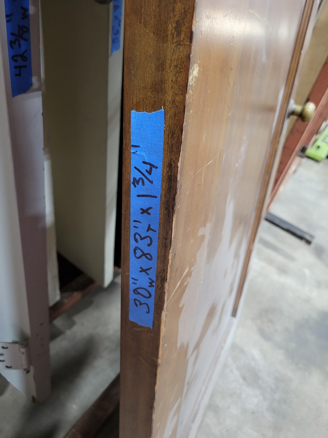 Vintage One-Panel Mahogany-Stained Door – 30" x 83"