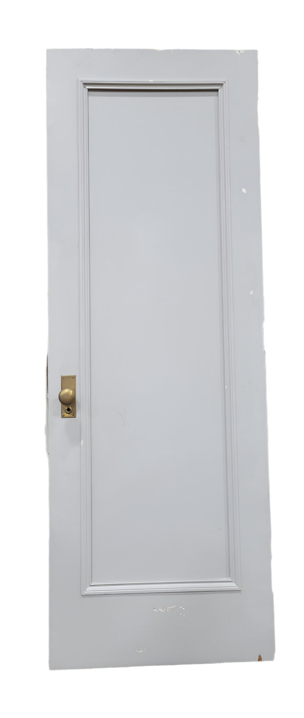 Painted One-Panel Wood Door with Brass Hardware – 30" x 83 ½"