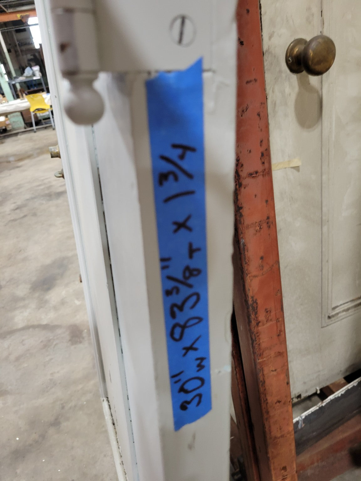 Painted One-Panel Wood Door with Brass Knob – 30" x 83 ⅜"