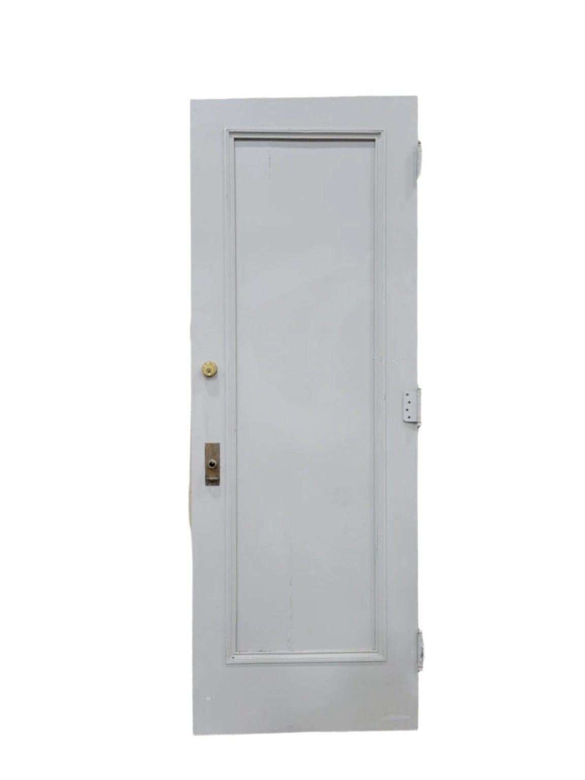 Painted One-Panel Wood Door with Brass Knob – 30" x 83 ⅜"