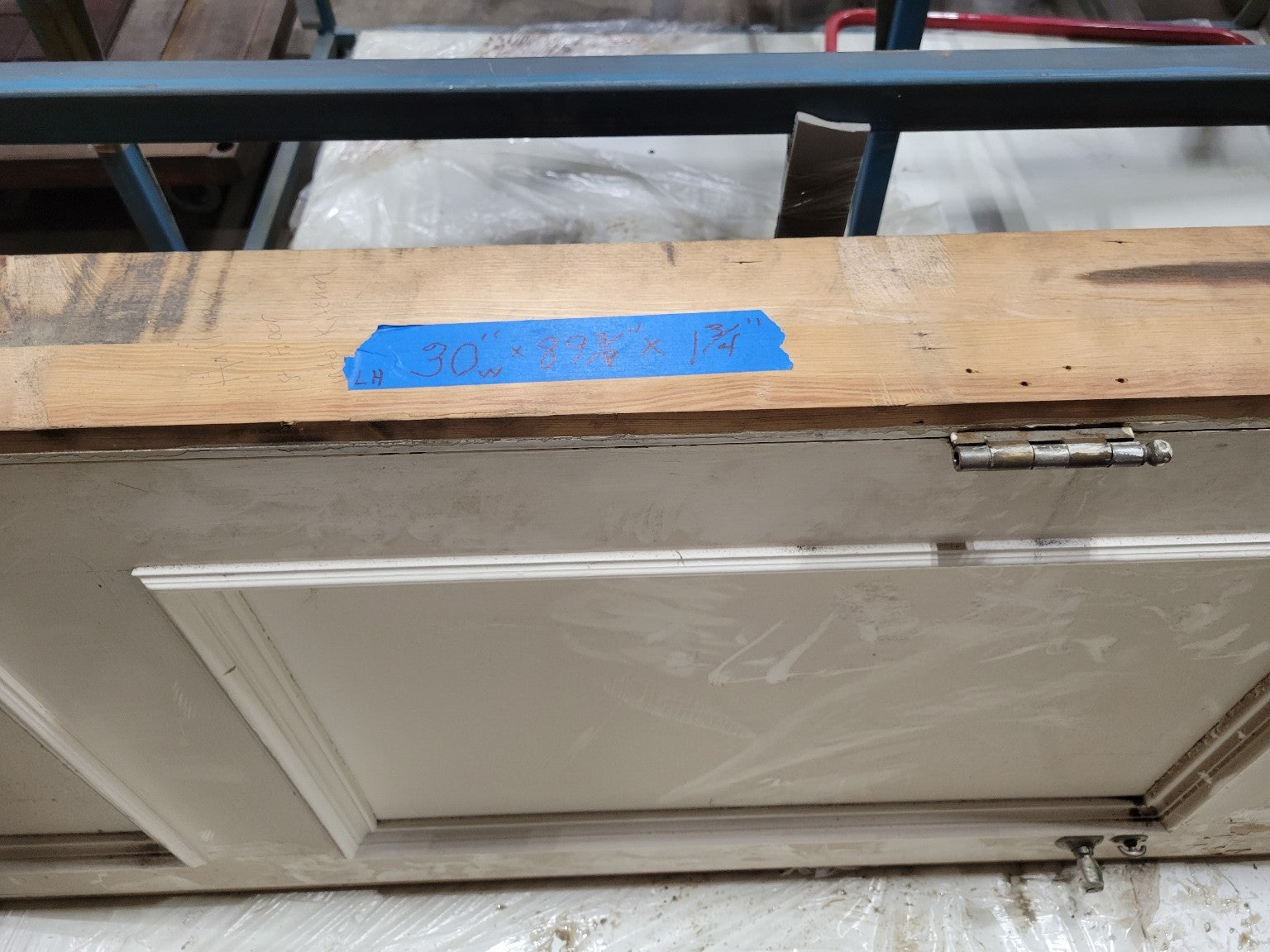 Antique 3-Panel Wood Door – 30" x 89 ¾" x 1 ¾"