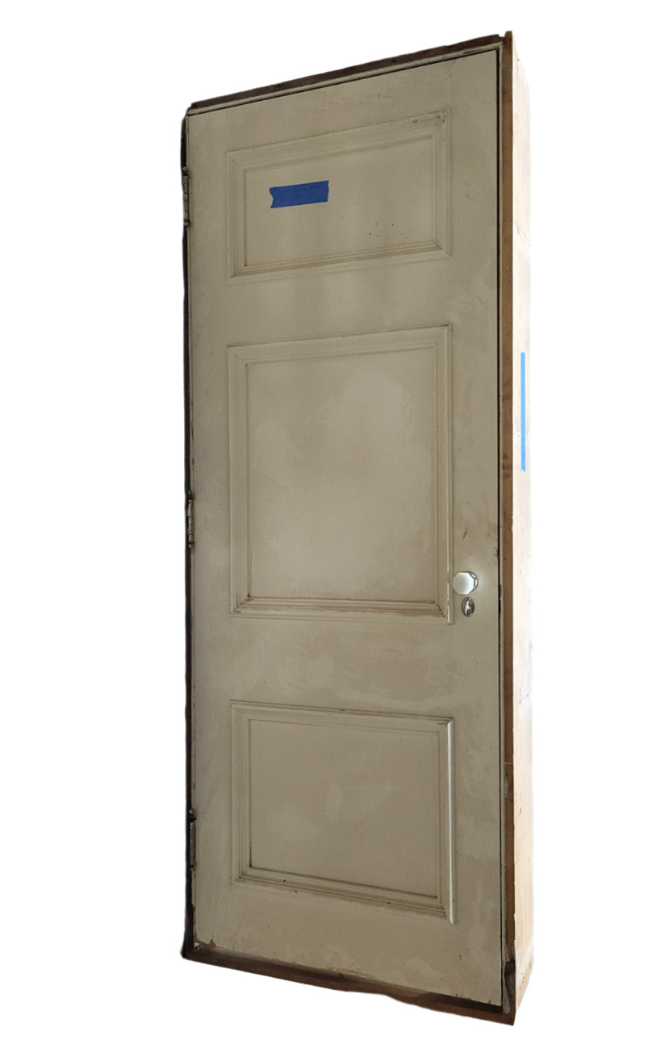 Two-Tone Antique 3-Panel Door with Hardware – 29 ⅞" x 79 ½" x 1 ¾"