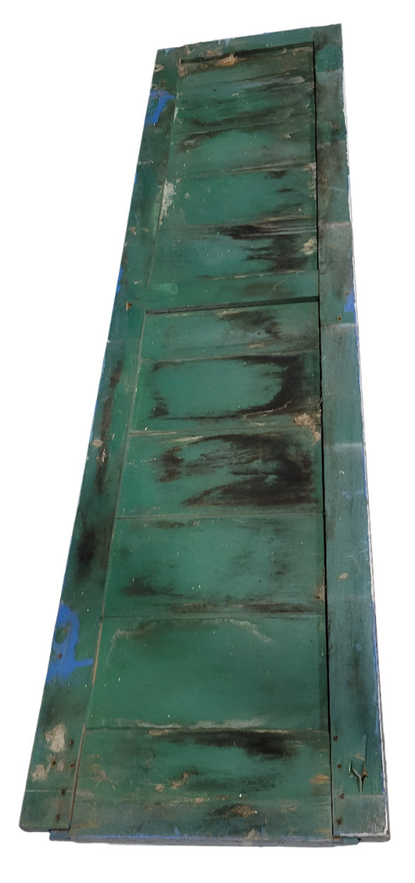 Antique Wood Louvered Shutter – Two-Tone Patina 55 ¾" T x 14 ⅛" W x 1 ¼" D