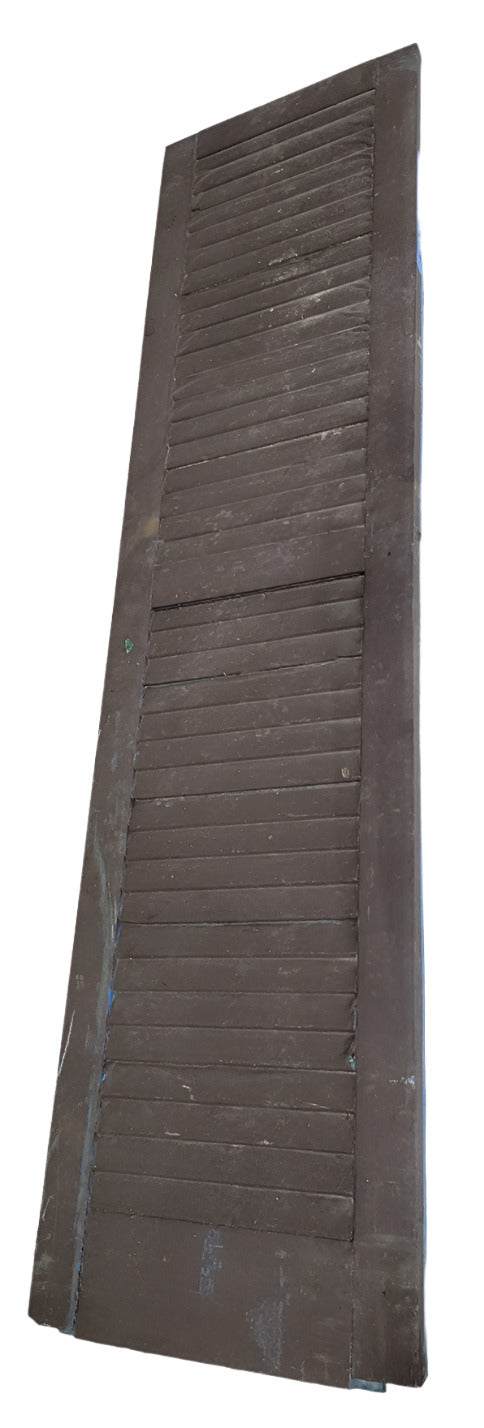 Antique Wood Louvered Shutter – Two-Tone Patina 55 ¾" T x 14 ⅛" W x 1 ¼" D