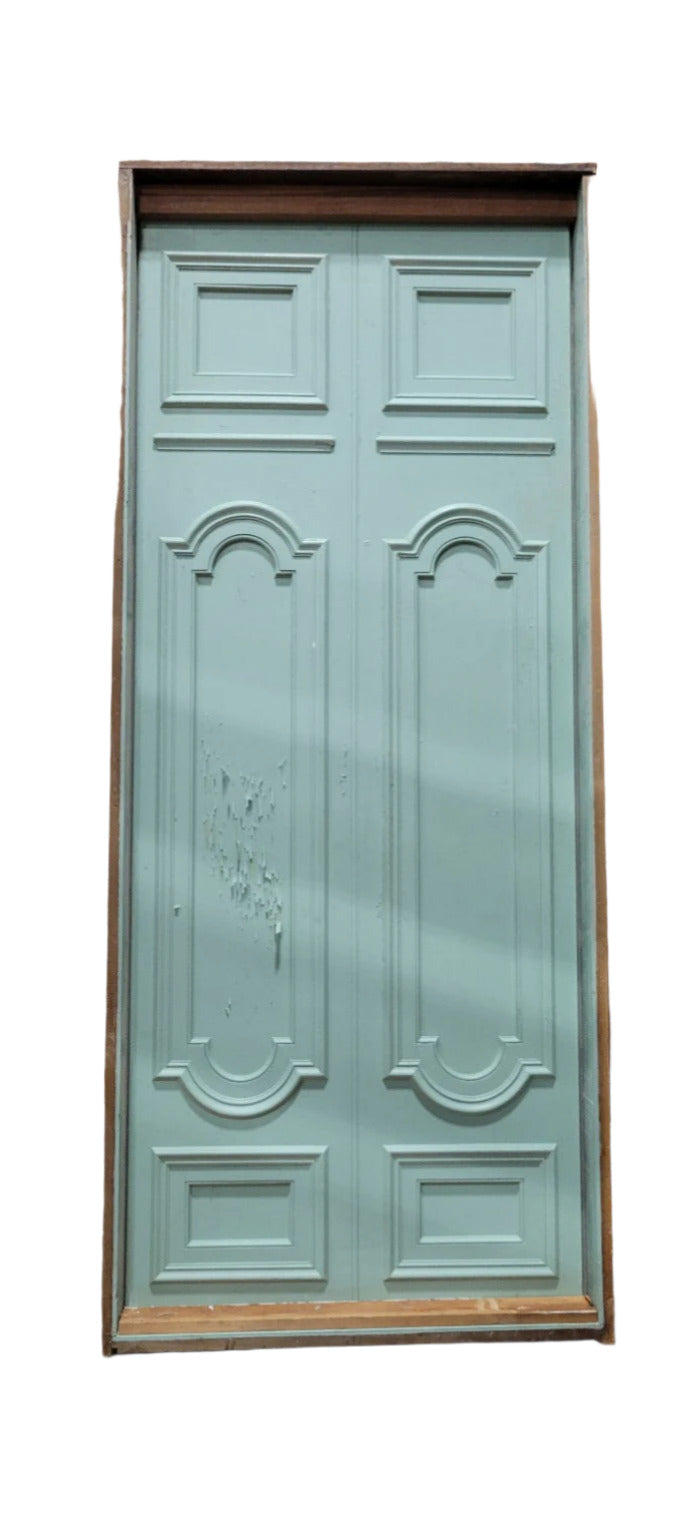 Double-Sided Ornate 6-Panel Door with Frame – 33 ¾" x 84" x 1 ¾"