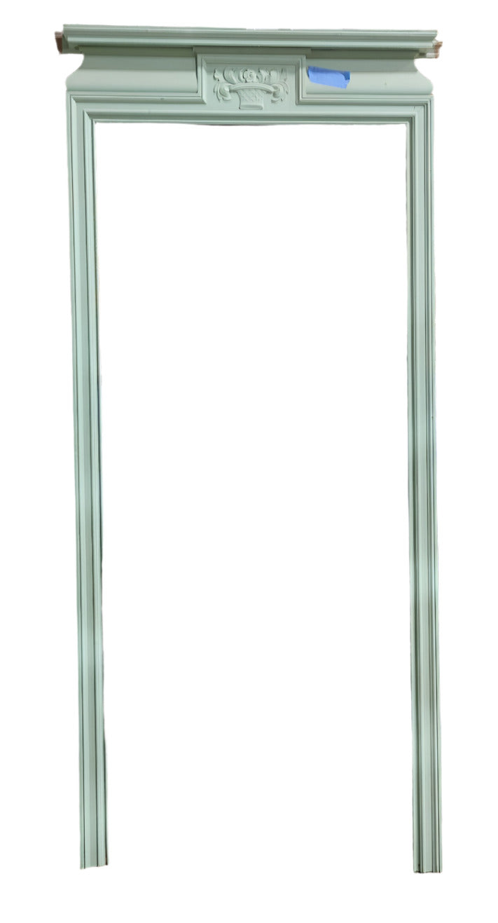 Architect-Designed Mint Green Corner Cabinet with Original Surround – Meade & Hamilton, Early 20th Century