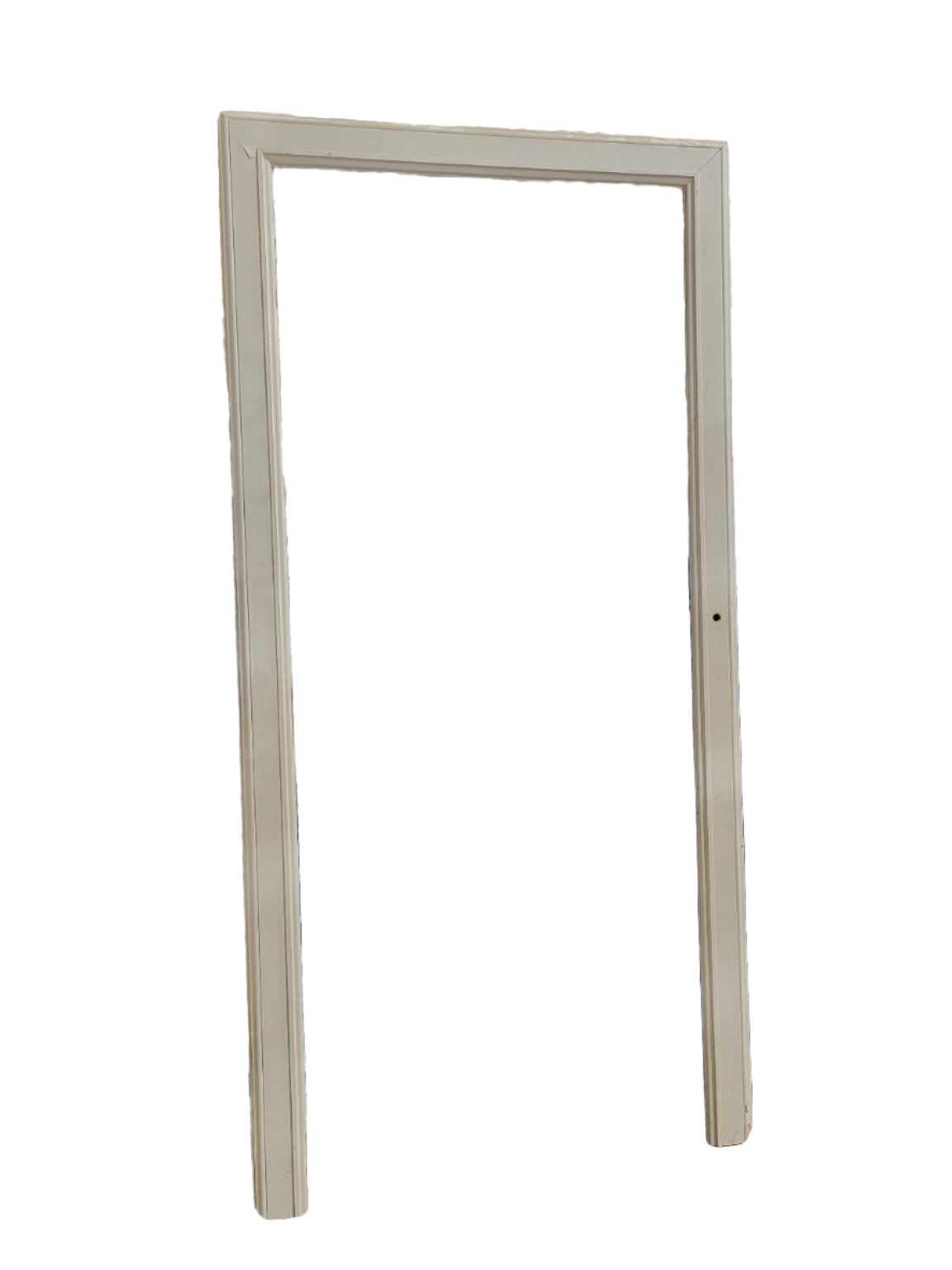 Cream Painted Door Frame with Strike Hole – Raised Trim Detail