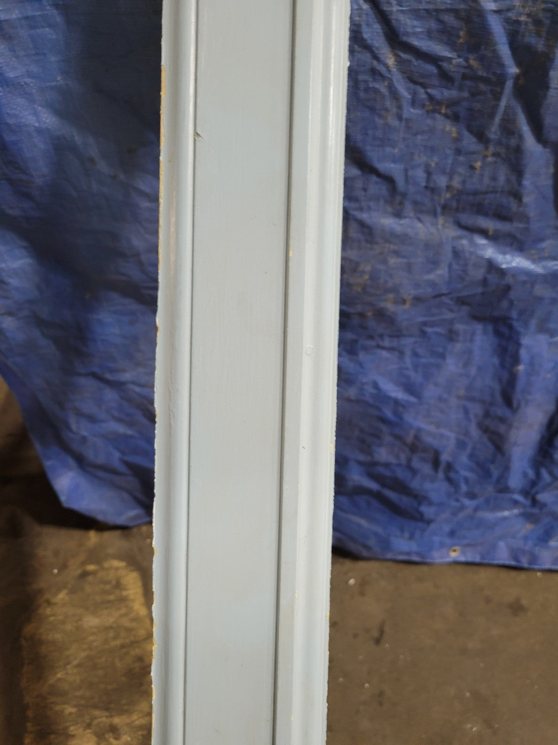 Partial Blue-Grey Door Frame with Beaded Edge Moulding (AS IS-Incomplete)