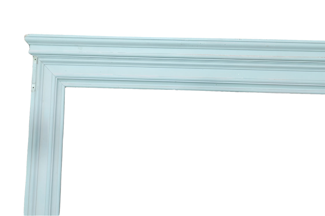 Vintage Light Green Door Frame Trim – Salvaged Architectural Moulding – 64" W x 74" H