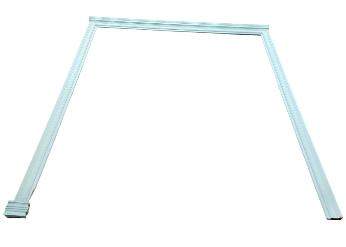 Vintage Light Green Door Frame Trim – Salvaged Architectural Moulding – 64" W x 74" H
