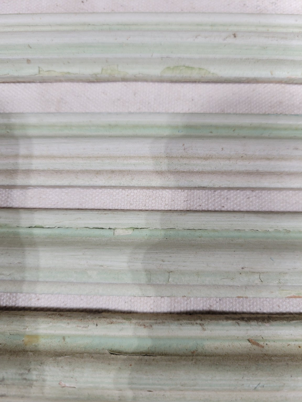 Lot of Antique Green Painted Wood Moulding – Assortment from Historic Home