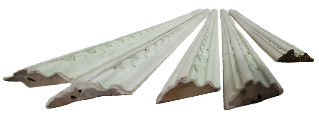 Lot of Painted Salvaged Mouldings – Mixed Sizes