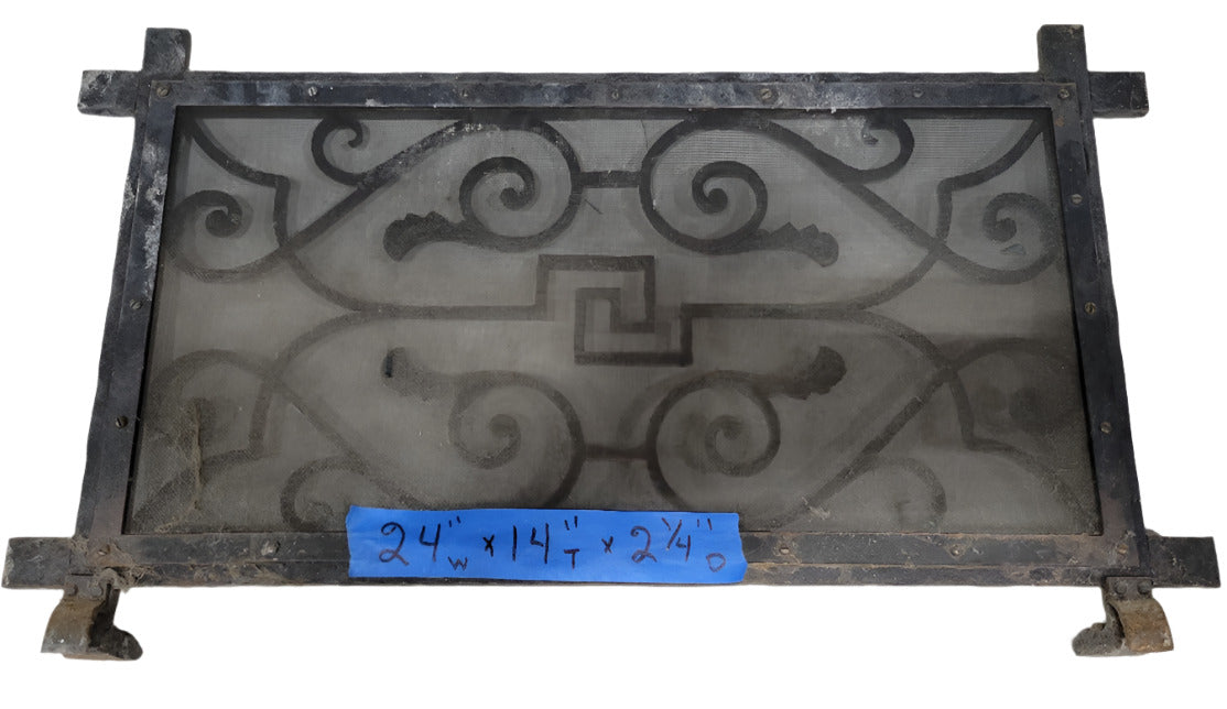Antique Cast Iron Fireplace Guards – Set of 3 with Ornamental Scrollwork