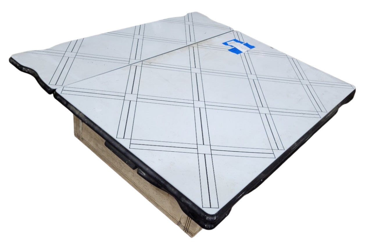 1930s Enamel-Top Drop Leaf Kitchen Table with Drawer (Missing Legs)