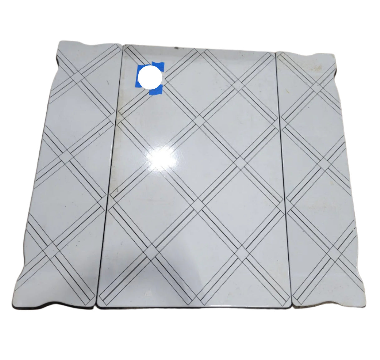 1930s Enamel-Top Drop Leaf Kitchen Table with Drawer (Missing Legs)